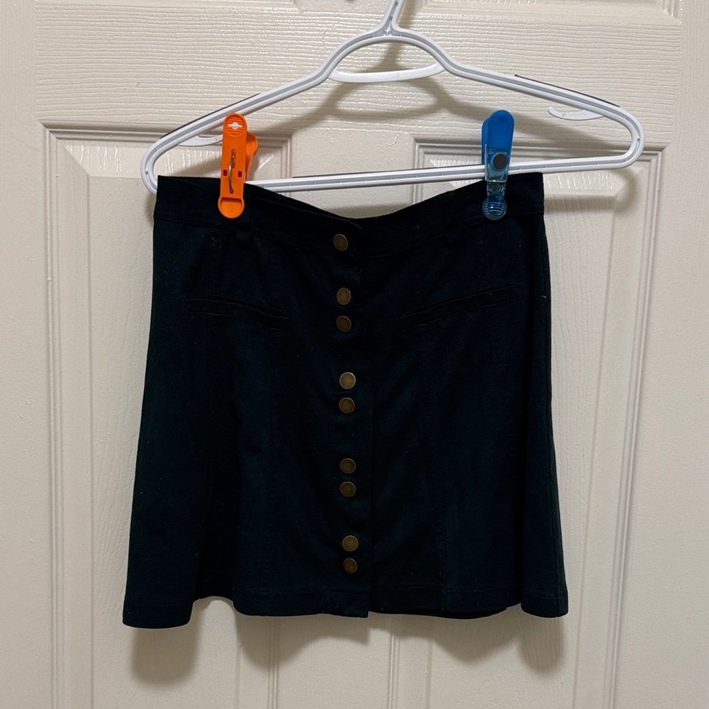 Dark Green Button-Up ZARA Women's Skirt S
